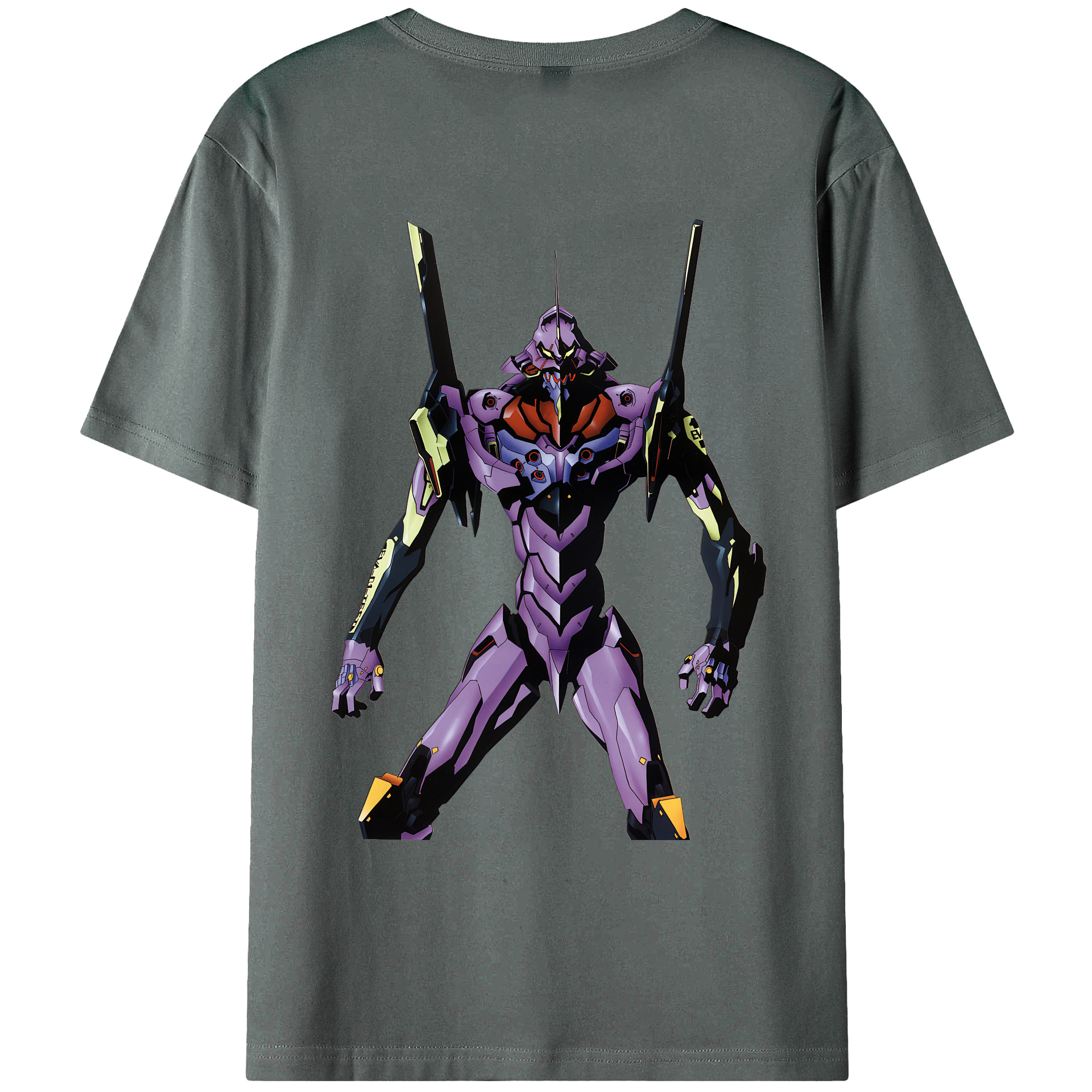 （画像用） EVA 新世紀エヴァンゲリオン 綿100％ メンズ半袖Tシャツ（バックプリント） 通気性